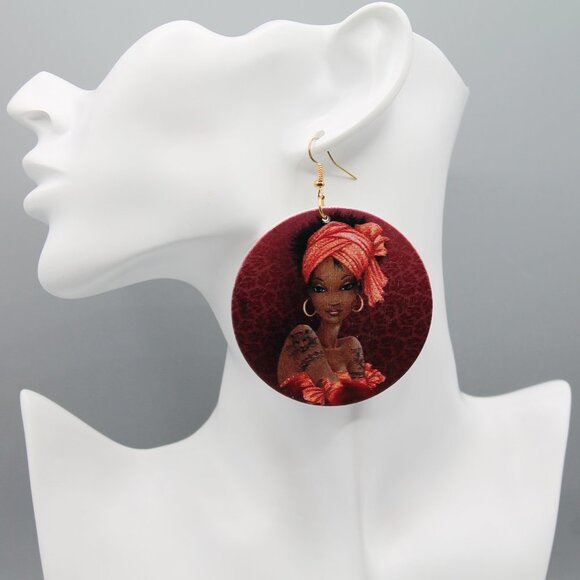 Jewelry earrings large drop dangle statement Black woman African ethnic new - Picture 1 of 10